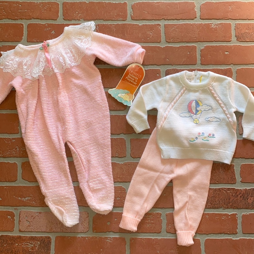 Babygirl NWT vintage 3m footies and matching set